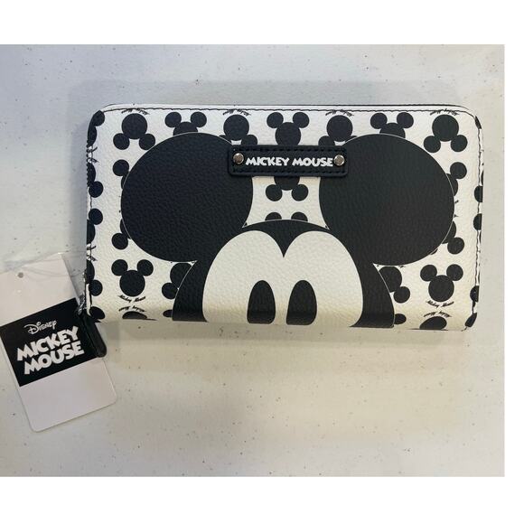 NWT Disney Mickey Mouse Black and White Wristlet Wallet - Picture 1 of 5